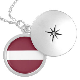 Latvia flag locket necklace