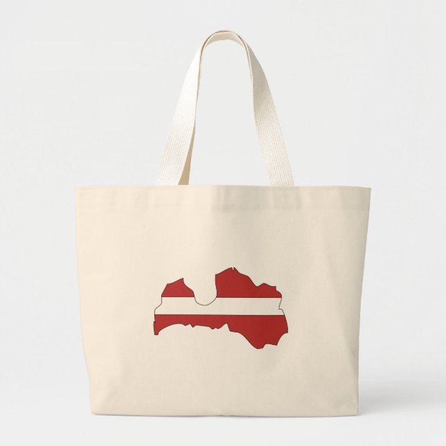 Latvia flag map large tote bag (Front)