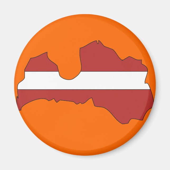 Latvia flag map magnet (Front)