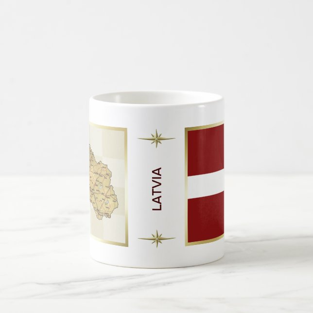Latvia Flag + Map Mug (Center)