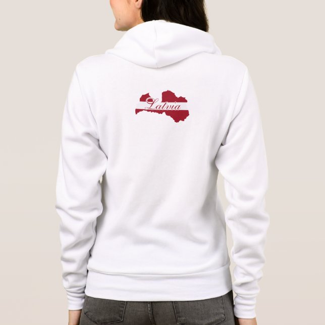  Latvia Flag , Map of Latvian Gift ,Backside Hoodie (Back)