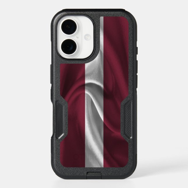 Latvia Flag Otterbox iPhone Case (Back)