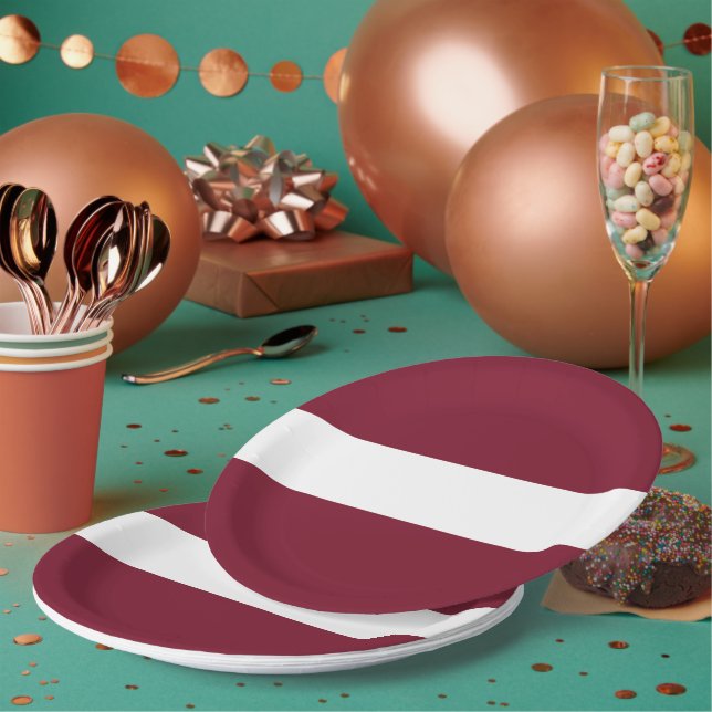 Latvia flag paper plates (Multi)