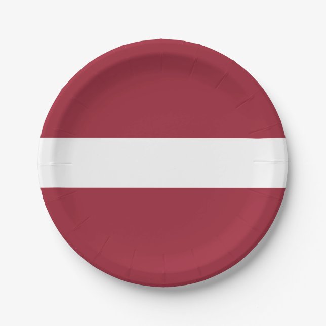 Latvia Flag Paper Plates (Front)