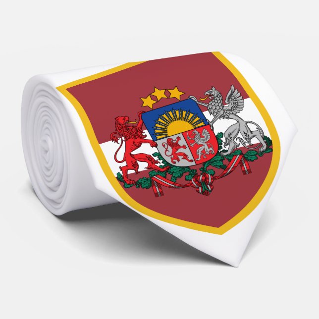 Latvia Flag Personalized Tie (Rolled)