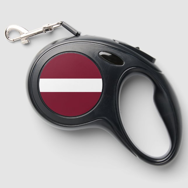 Latvia flag retractable pet leash  (Front)