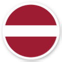 Latvia Flag Round Sticker