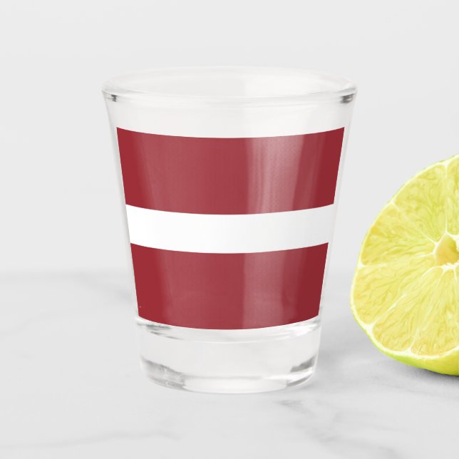 Latvia Flag Shot Glass (Front)