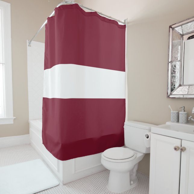 Latvia flag shower curtain (In Situ)