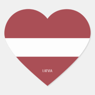 Latvia Flag Splendid Patriotic Heart Sticker