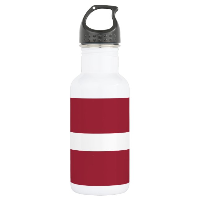 Latvia Flag Stainless Steel Water Bottle (Front)