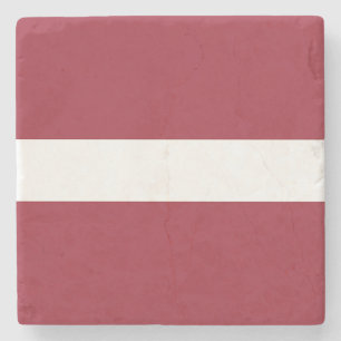 Latvia Flag Stone Coaster