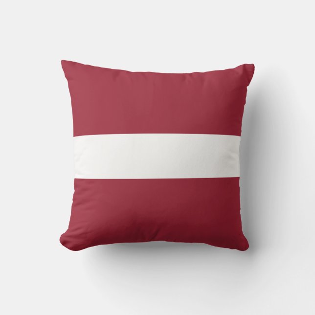 Latvia Flag Throw Pillow (Front)