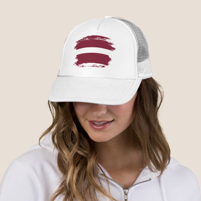 Latvia flag trucker hat (In Situ)