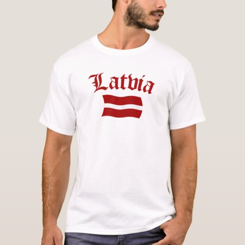 Latvia Flag winsciption T_Shirt
