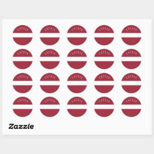 Latvia Flag (with editable text) Classic Round Sticker