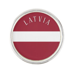 Latvia Flag (with editable text) Lapel Pin