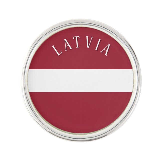 Latvia Flag (with editable text) Lapel Pin (Front)