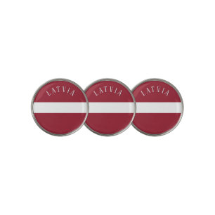 Latvia Flag (with text) Golf Ball Marker