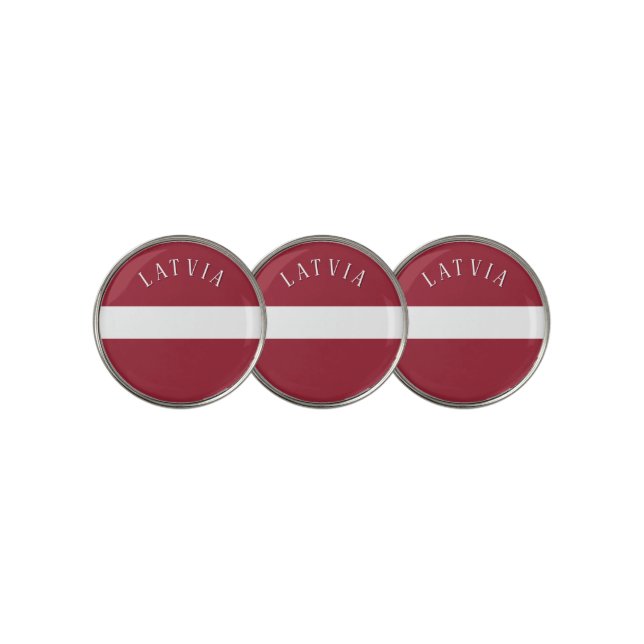 Latvia Flag (with text) Golf Ball Marker (3 Up)