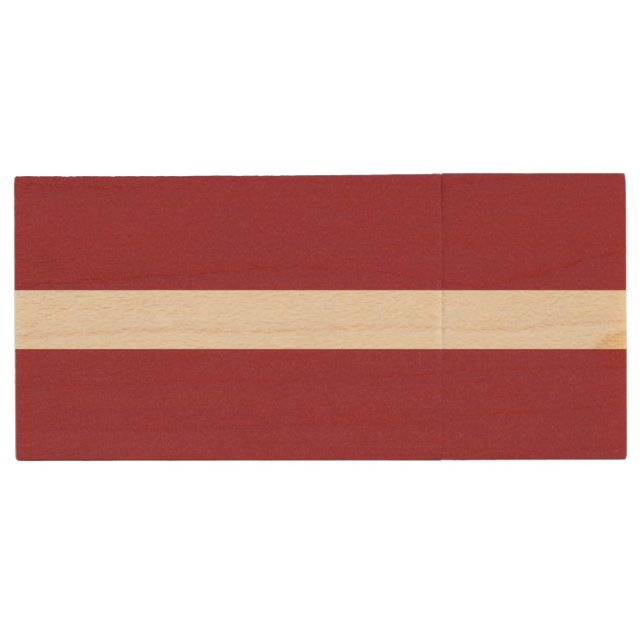 Latvia Flag Wood Flash Drive (Front)