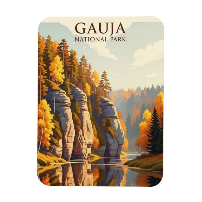 Latvia Gauja National Park Travel Magnet (Vertical)