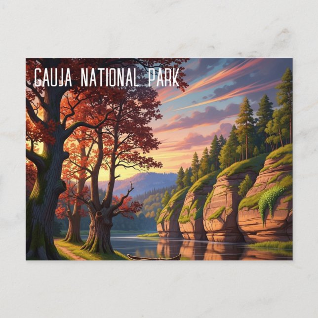 Latvia Gauja National Park Travel Postcard (Front)