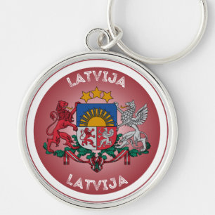 Latvia Heritage Emblem Keychain