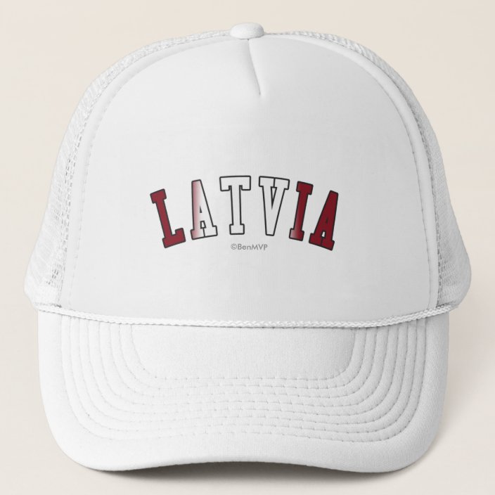 Latvia in National Flag Colors Trucker Hat