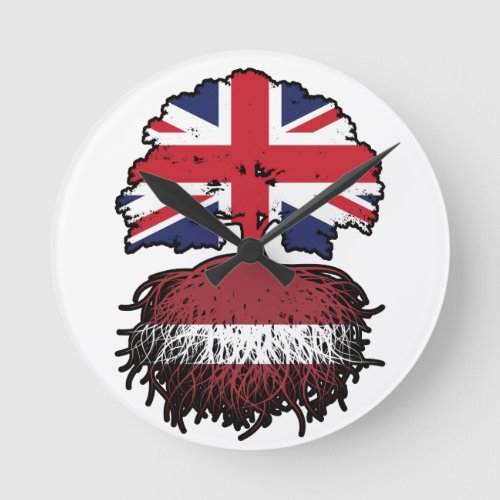 Latvia Latvian British UK United Kingdom Britain Round Clock