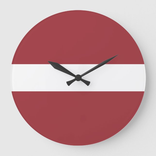 Latvia (Latvian) Flag Large Clock (Front)