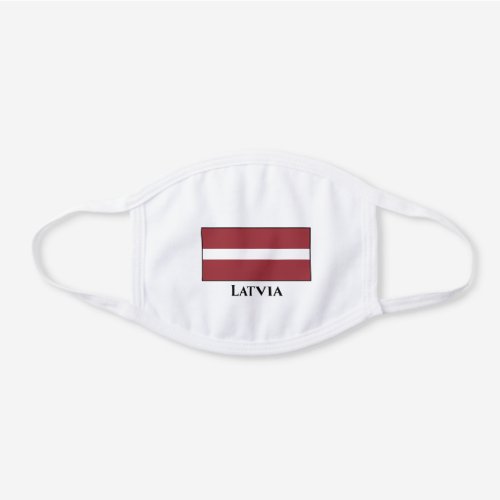 Latvia Latvian Flag  White Cotton Face Mask