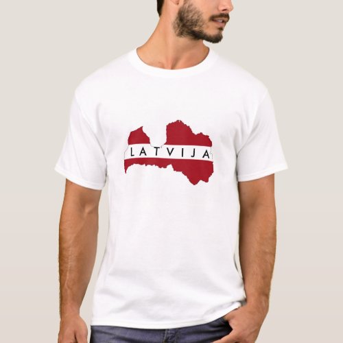 latvia latvija country flag map shape symbol T_Shirt