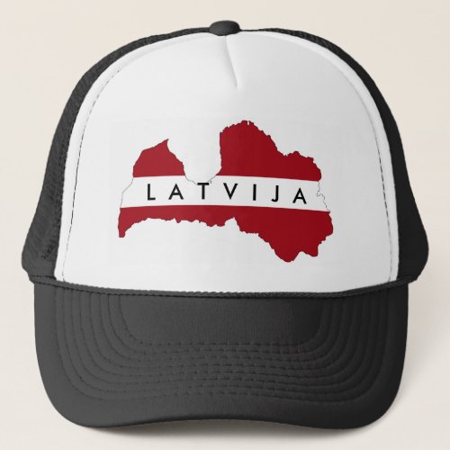 latvia latvija country flag map shape symbol trucker hat