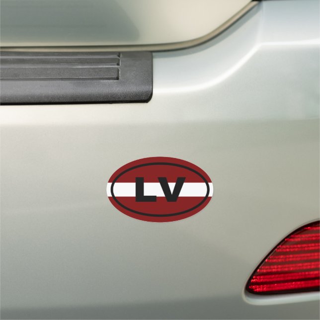 Latvia LV European oval Car Magnet (In Situ)