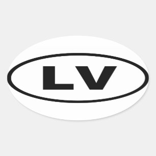 Latvia LV European Oval Sticker