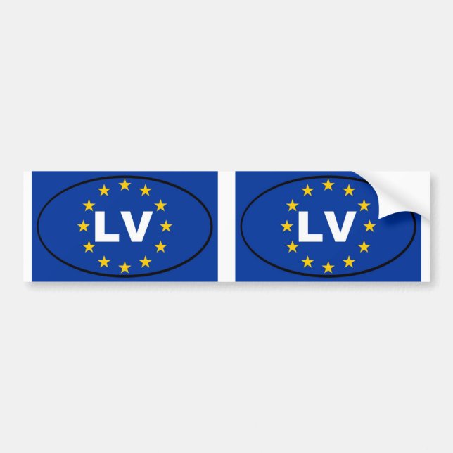 Latvia LV European Union oval Bumper Sticker (Front)