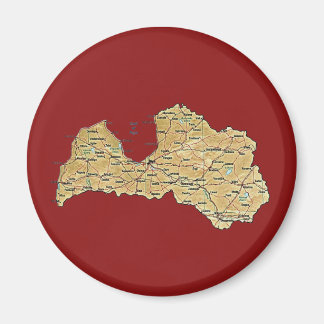 Latvia Map Magnet