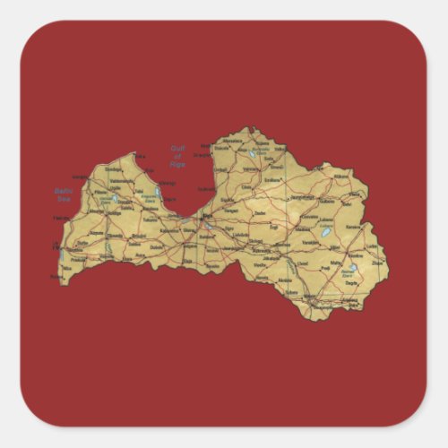 Latvia Map Sticker
