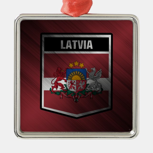 Latvia Metal Ornament (Front)