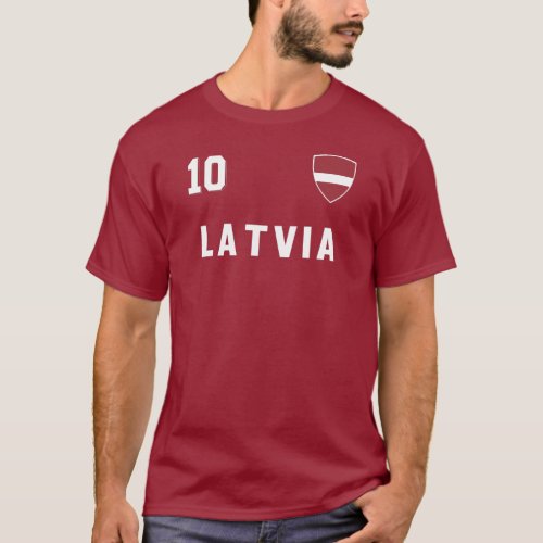 Latvia National Football Team Soccer Retro T_Shirt