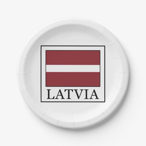 Latvia Paper Plates