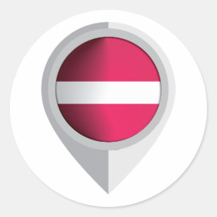 Latvia Pin Location Flag for Your family who origi Classic Round Sticker