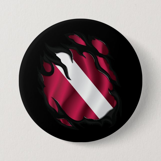 Latvia Ripped Flag Button (Front)