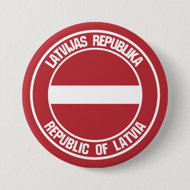 Latvia Round Emblem Button (Front)