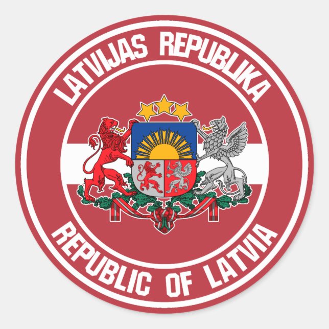 Latvia Round Emblem Classic Round Sticker (Front)