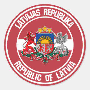 Latvia Round Emblem Classic Round Sticker
