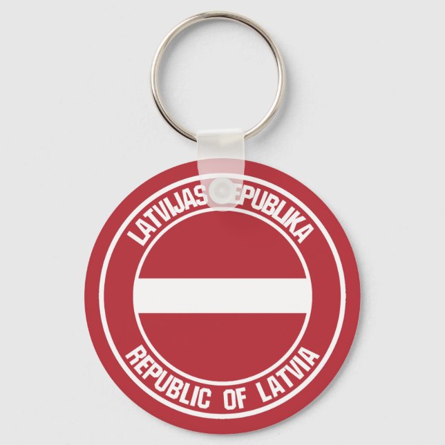 Latvia Round Emblem Keychain (Front)