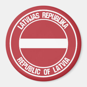 Latvia Round Emblem Magnet