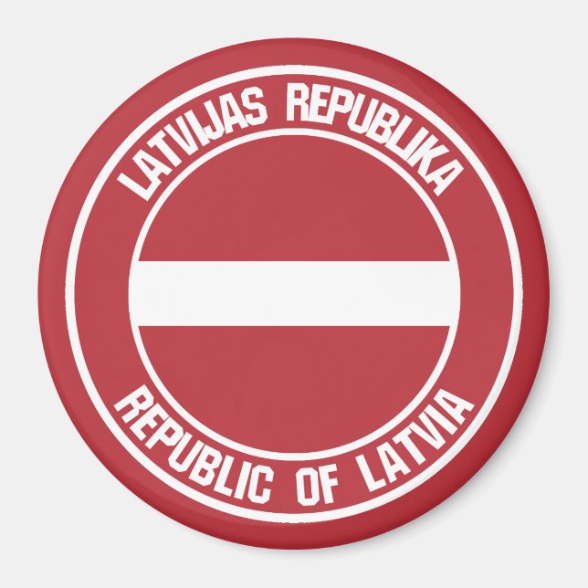 Latvia Round Emblem Magnet (Front)